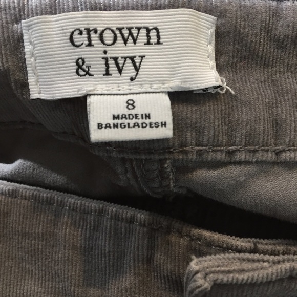 Crown & Ivy Gray Stretch Corduroy Pants - Picture 4 of 4